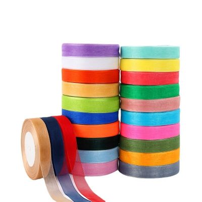 50 Yards/Roll 2cm  Chiffon Ribbons Organza Satin Ribbons For Gift Wrapping Decoration Wedding Bouquets Party Wreath Lace Fabric Gift Wrapping  Bags