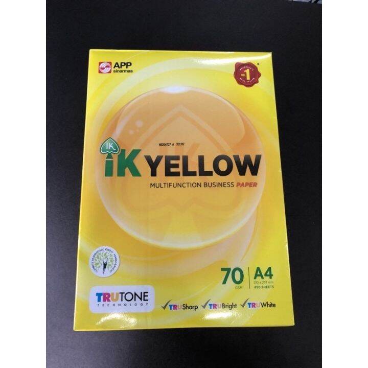 [KOH] IK YELLOW 70 GSM A4 PAPER | Lazada