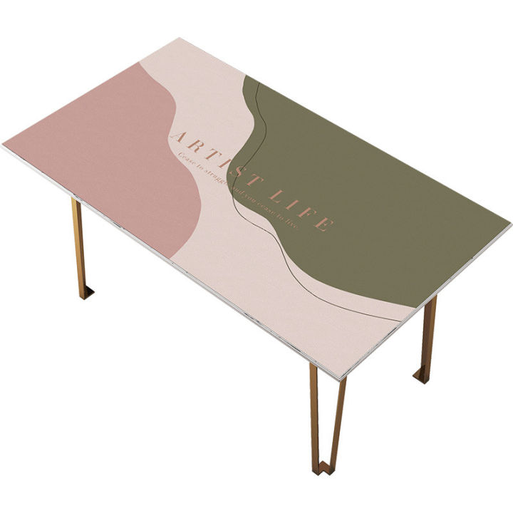 hot-ผ้าปูโต๊ะหนังสำหรับใช้ในบ้านสไตล์นอร์ดิกเรียบง่าย-pvc-ผ้าปูโต๊ะรองโต๊ะกาแฟทรงสี่เหลี่ยมกันน้ำกันน้ำและน้ำมันแบบไม่ต้องล้าง
