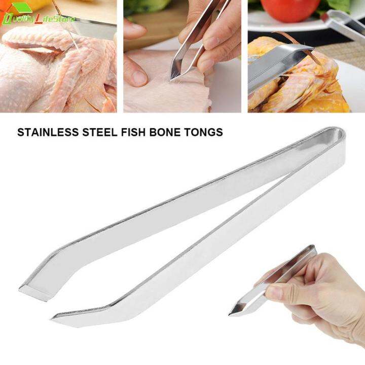 QualityLife Stainless Steel Fish Bone Tweezer Remover Hypotenuse Puller