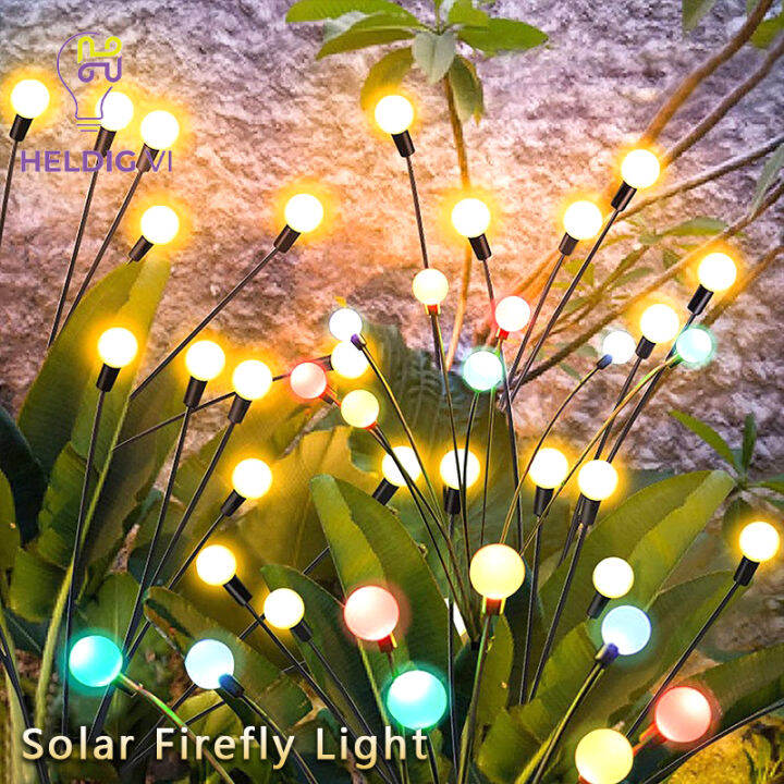 Solar Lights Firefly Waterproof Outdoor Lighting Romantic Rocking ...