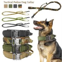 ✥∈▼ Durable Tactical Dog Collar Leash Set Adjustable Military Pet Collar Leash Medium Large Dog German Shepherd Training Accessories