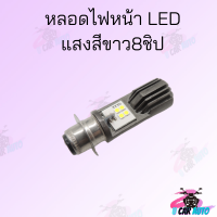 หลอดไฟหน้า LED แสงสีขาว 8ชิป สีเทาเข้ม ไฟหน้ามอเตอร์ไซต์  สินค้าดี ราคาทุกมาก สินค้าพร้อมส่ง พร้อมส่ง