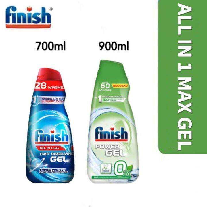 Finish ฟินิช เจล All in 1 Max gel Dishwasher Fast Dissolving Regular Original 700 ml น้ำยาล้าง