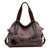 Retro Graffiti Ladies Canvas Bag Korean Fashion Wild One-Shoulder Messenger Portable Large-Capacity Shoulder Bag