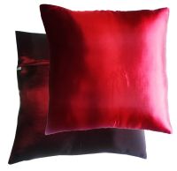 A21-Thai Silk Pillow Covers ปลอกหมอนอิง ไหมไทย 16×16 นิ้ว 1 คู่ สีแดงสวย