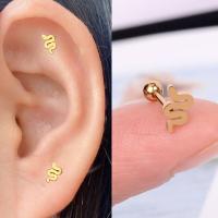 1ชิ้นอินเทรนด์ใหม่หูเกลียวต่างหูกลมงูสแตนเลสเจาะบอลคริสตัล Tragus Moon