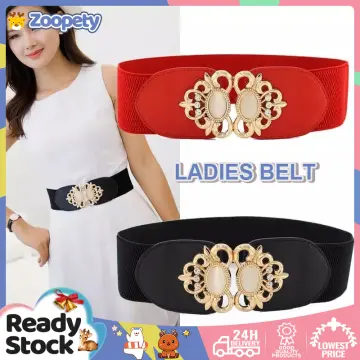 Ladies Belt Fashion Simple Print Metal Buckle Green Rhinestone