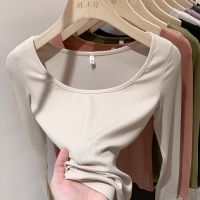 ☫ 60504 Inner Long-Sleeved t-Shirt Top Square Neck Bottoming Shirt