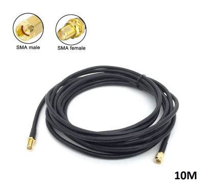 สาย RP - SMA RG58 Low Loss Male to female Wifi ,4G Antenna Connector Extension Cable black 10 M