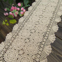 (ร้อน) ทำด้วยมือผ้าฝ้ายโครเชต์ผ้าปูโต๊ะลูกไม้ Doilies ดอกไม้ Runner ตารางสำหรับบ้านร้านกาแฟตกแต่งตาราง1ชิ้นล็อต