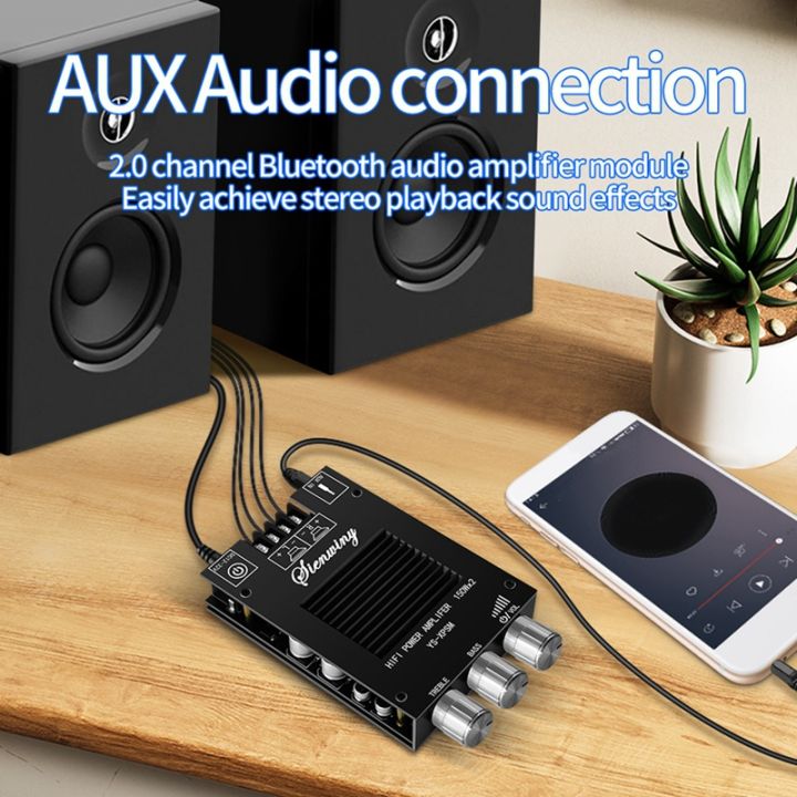 150wx2-tda7498e-audio-amplifier-board-bluetooth-audio-amplifier-board-stereo-treble-bass-bluetooth-audio-power-amplifier-module-dual-channel-heat-sink