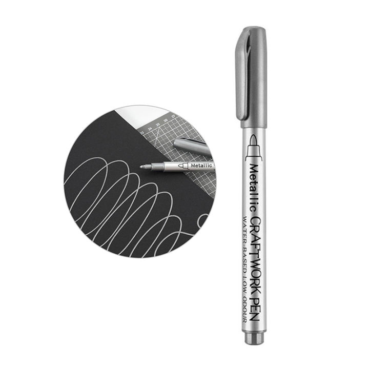 มาร์เกอร์เมทาลิคปากกาทาสีเครื่องเขียน-diy-ของปากกามาร์คเกอร์คงทนปลอดสารพิษ