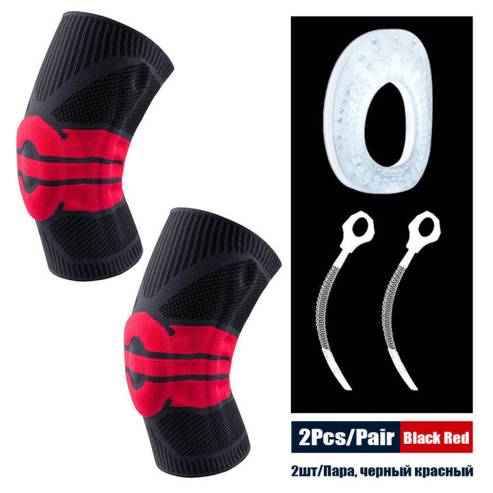 2pcspair-sports-compression-knee-support-ce-pala-protector-knitted-silicone-spring-leg-pad-for-cycling-running-basketball