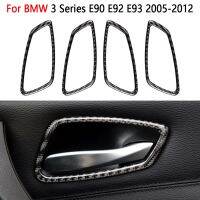 For BMW E90 E92 3 Series 320i 325i 2005 2006 2007 2008 2009 2010 2011 2012 Carbon Fiber Car Interior Door Handle Frame Sticker