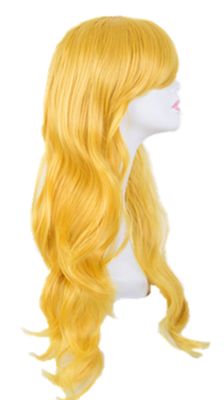 Cosplay Wig Fei-Show Synthetic Heat Resistant 24  Long Wavy Yellow Hair Carnival Party Halloween Costume Events Women Hairpiece
