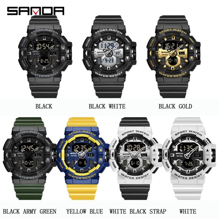 fashion-sanda-men-sport-wrist-watch-yellow-blue-quartz-waterproof-dual-led-display-military-male-clock-watches-relogio-masculino