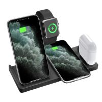 RYWER Fast Wireless Charger 15W 4 In 1 Qi Charging Dock Station for IPhone 13 12 11 Pro XS MAX XR X 8 Apple Watch 6 5 4 AirPods