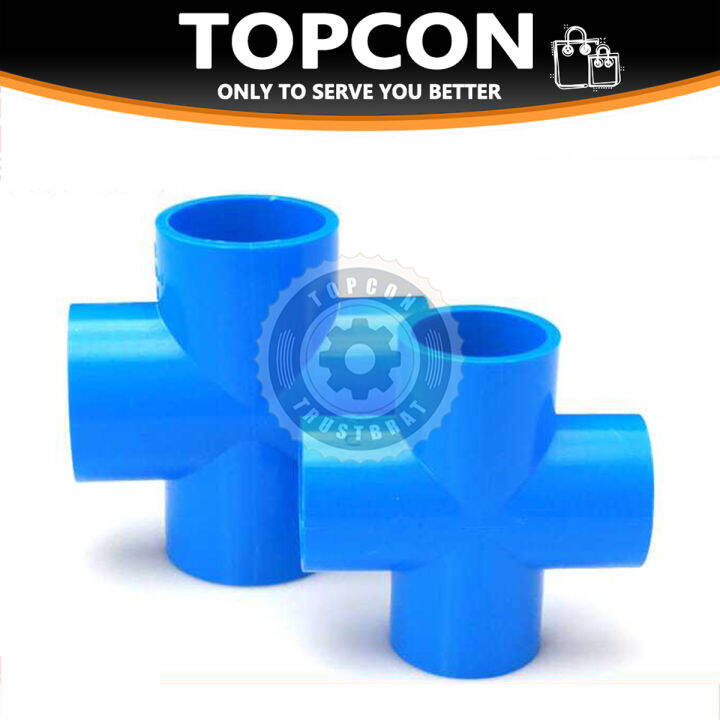 1/2" 3/4'' 1'' PVC Flat FourWay Water Pipe Fittings Lazada PH