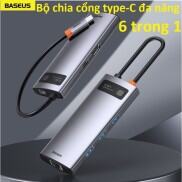 Hub type-C 6 trong1 Bộ chia cổng Type-C Baseus Metal Gleam Series