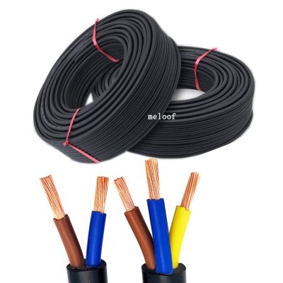 10M Rubber Soft Cable 18 AWG 0.75MM2 power wire 2/3 Cores Pins Copper Wire Conductor Electric YZW Cable Black