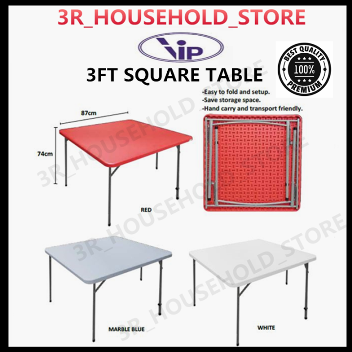 VIP BRand 3x3 Folding table meja lipat plastic table study table square ...