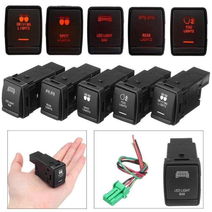 12V 3A LED Light Push Switch Fog Driving Spot Rear Car Light Rocker