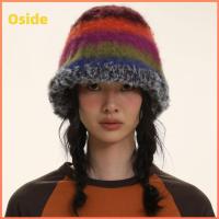 OSIDE เก็บความอบอุ่น หมวกชาวประมงหมวก สีไล่ระดับสี ฤดูใบไม้ร่วงและฤดูหนาว หมวกอ่างอุ่น ของใหม่ เหมาะกับการแต่งตัวทุกสไตล์ หมวกถังฤดูหนาว สำหรับผู้หญิง