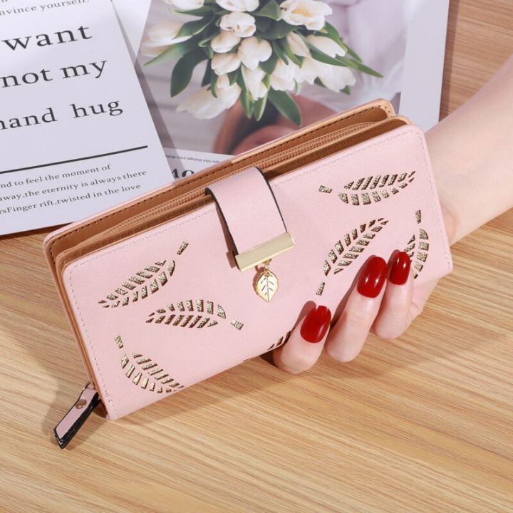 women-wallet-pu-leather-purse-female-long-wallet-gold-hollow-leaves-pouch-handbag-for-women-coin-purse-card-holders-clutch-card-holders