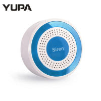 YUPA Mini Wireless RF 433MHz Alarm Siren Sound &amp; Light Indoor strobe siren 100DB Horn Siren for home security alarm system