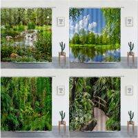 【Bathroom sale】 Park Garden Dollpolyesterfabric Curtains Home Bathtub Decor