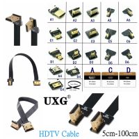 [LUNA electronic accessories] สายริบบิ้น FPV HD 90องศาขนาดเล็ก/ไมโครเป็นขั้วต่อ PCB ที่รองรับ HDTV มาตรฐาน20pin Fpv Micro Hdmi 5ซม. 15ซม. 20ซม. 50ซม.