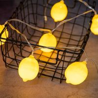 20 LEDS Lemon Ball String Lights Home Party Decoration Holiday Fashionable Christmas Globe Lighting Chain for Festival Modern