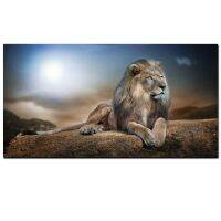 Kingly Africa Lion On Rock ภาพวาดผ้าใบ Scandinavia พิมพ์โปสเตอร์สำหรับห้องนั่งเล่นและห้องนอน Decor คุณภาพสูง Cuadros Wall Art รูปภาพ