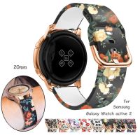 yiqtft 20mm watch strap for Samsung Galaxy Watch 3 41mm active 2/42mm Gear S2/Sport band Printed silicone bracelet Amazfit bip gts