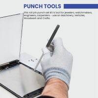 Roll Pin Punch Set with Storage Pouch,Smithing Punch Removing Repair Tools,with Bench Block Pin Punches and Hammer