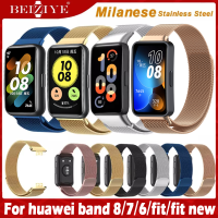 มิลลิเมตรสาย Stainless Steel Strap For Huawei band 8 band 7 Watch Fit/Huawei Watch Fit New Band Huawei Band 6 นาฬิกาอัฉริยะสายนาฬิกา Milanese Magnetic Buckle สายนาฬิกา for huaweiwatch fit/huaweiwatch fit new