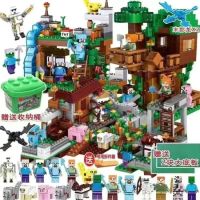 ✑ของขวัญใช้ได้กับเลโก้ Ci055jnat505ชิ้น Minecraft บ้านในหมู่บ้านเด็กชายและเด็กหญิงการศึกษาประกอบของเล่นเด็กอายุ6-14ปี