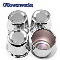 4pc 84mm 3.31" Push Through Center Cap For Hub Cover TrailerTruck Universal Wheel Rims Hubcaps Bore High 3.11" Chrome