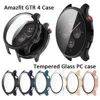 สำหรับ Amazfit GTR 4เคสกระจกเทมเปอร์ปกป้องหน้าจอชิ้นกรอบกันชนแข็งคลุมสมาร์ทวอท์ช