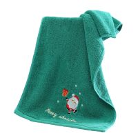 Christmas Hand Towel Washcloth 14 x 30 Inch Pure Cotton Towels Bathroom Shower Towel Santa Claus Pattern Design