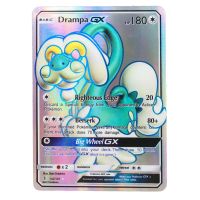 Pokemon Card ภาษาอังกฤษ Drampa GX Card 142/145 จิจีลอน Pokemon Card Gold Flash Light (Glossy)  Free 1 EX Card