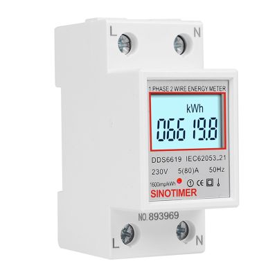 SINOTIMER DDS6619-008 LCD Digital Display Wattmeter Power Consumption Energy Electric Meter Energy Meter