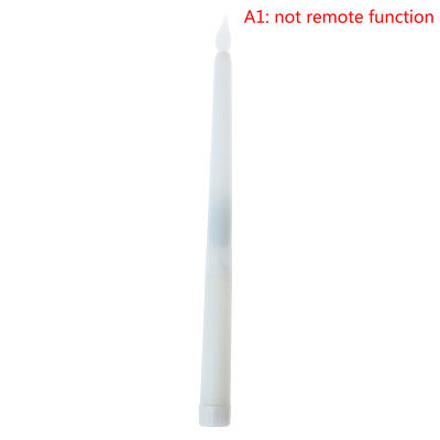 Yellow Flickering Remote LED Candles,Plastic Flameless Remote Taper Candles