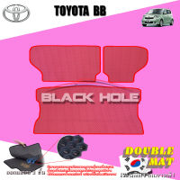 Toyota BB ปี 2006 - ปี 2012 พรมรถยนต์BB พรมเข้ารูปสองชั้นแบบรูรังผึ้ง Blackhole Double Mat (ชุดที่เก็บสัมภาระท้ายรถ)