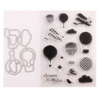 Air Balloon Seal Stamp With Cutting Dies Stencil Set DIY Scrapbooking Embossing Photo Album Decorative Paper Card Craft Art Handmade