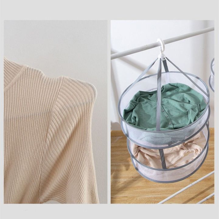 weishiman-ถุงอบแห้งสองชั้นพับเก็บได้ชั้นเดียว-สำหรับจัดเก็บเสื้อสเวตเตอร์ถักตะกร้าราวตากผ้ากระเป๋าตาข่ายตะกร้าเสื้อผ้าเสื้อผ้า