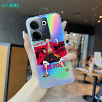 เคสโทรศัพท์ ZeroQiQi สำหรับ Tecno Camon 20 20 Pro อนิเมะการ์ตูนลูฟี่เรนโบว์โทรศัพท์สลายเลเซอร์เคสโทรศัพท์โปร่งใสบางเฉียบ TPU นุ่มเป็นพิเศษขอบเคสกันกระแทกมีสีสันในตัวเคสบัตรเลเซอร์