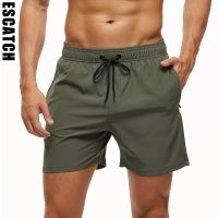 Escatch Brand 2023 Mens Stretch Swim Trunks Dry Beach Shorts With Pockets and Mesh Lining