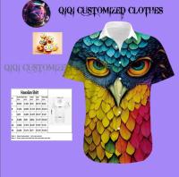 Cute Owl Hawaiian Shirt Suitable for All Seasons, Casual High Quality Hawaiian Shirt, Unisex, Size S-3XL